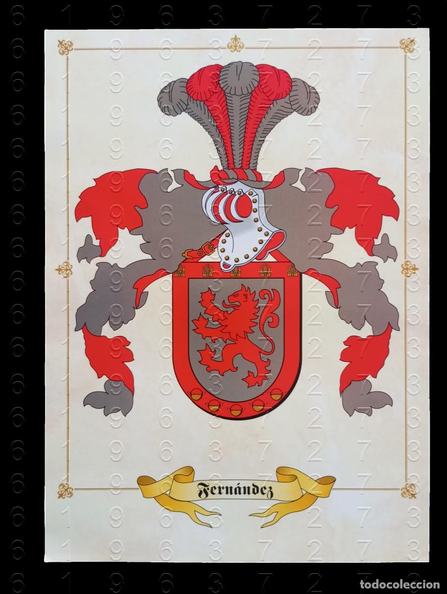 Otros art&iacute;culos de coleccionismo en papel: APELLIDO FERNANDEZ LAMINA EN PAPEL COUCHE 34 CENTIMETROS GENEALOGIA HERALDICA LG29