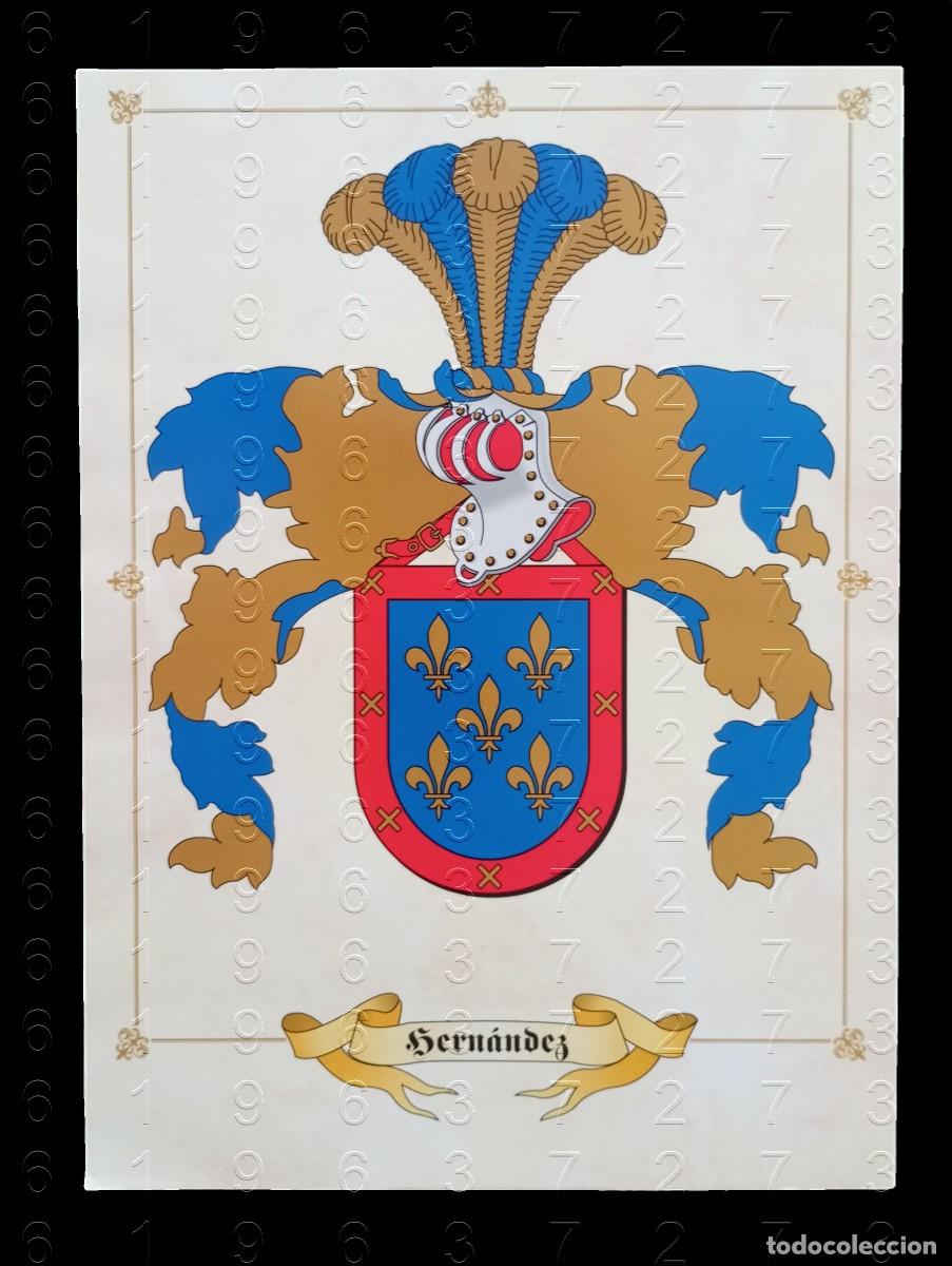Otros art&iacute;culos de coleccionismo en papel: APELLIDO HERNANDEZ LAMINA EN PAPEL COUCHE 34 CENTIMETROS GENEALOGIA HERALDICA LG29
