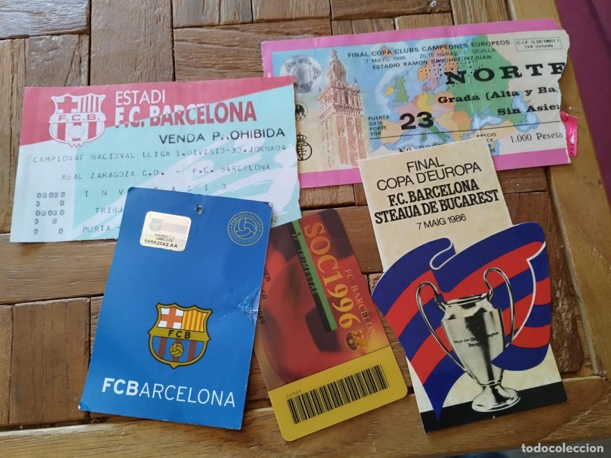 Otros art&iacute;culos de coleccionismo en papel: Futbol Barcelona entradas documentos