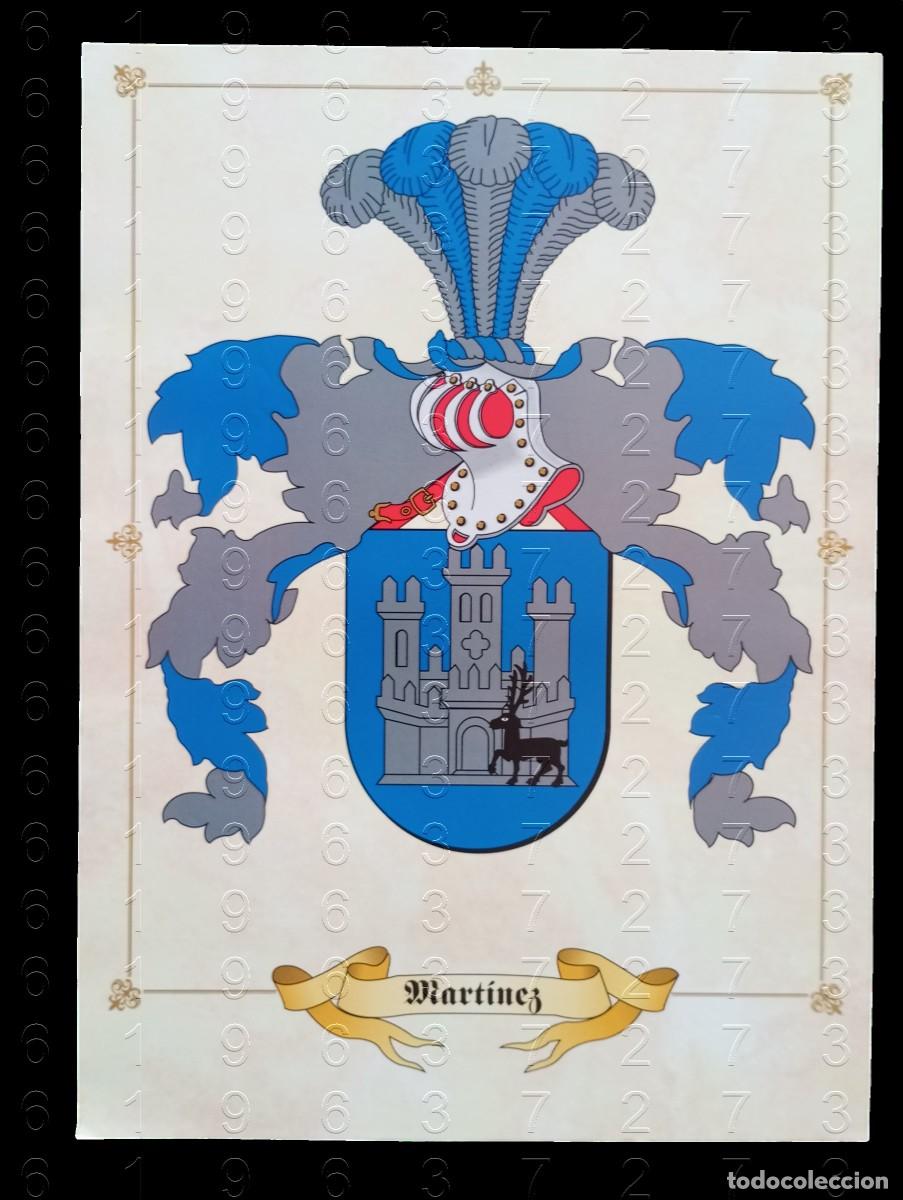 Otros art&iacute;culos de coleccionismo en papel: APELLIDO MARTINEZ LAMINA EN PAPEL COUCHE 34 CENTIMETROS GENEALOGIA HERALDICA LG29