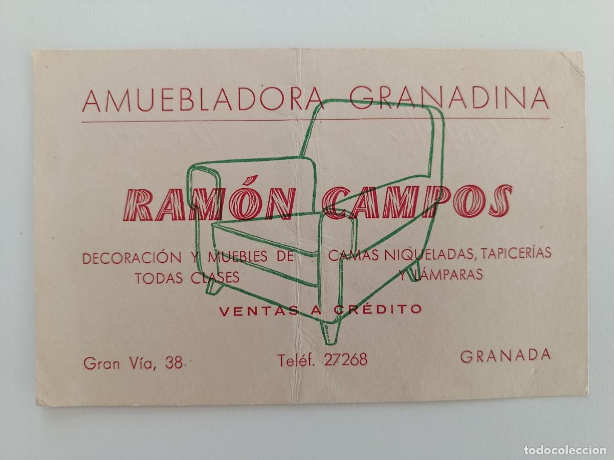 Otros art&iacute;culos de coleccionismo en papel: TARJET&Oacute;N AMUEBLADORA GRANADINA RAM&Oacute;N CAMPOS. GRANADA
