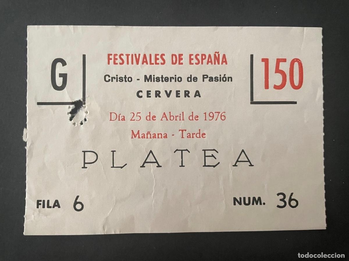 Otros art&iacute;culos de coleccionismo en papel: ENTRADA CRISTO MISTERIO DE PASI&Oacute;N CERVERA 1976 LA PASSI&Oacute; DE CERVERA