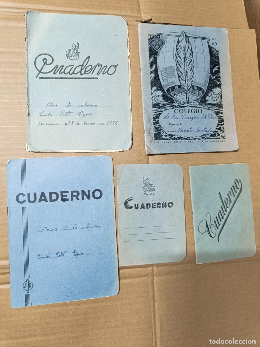 Otros art&iacute;culos de coleccionismo en papel: LOTE DE 5 CUADERNOS ESCOLARES VARIADOS. BURRIANA, COLEGIO VIRGEN DEL PILAR, A&Ntilde;OS 50 -P25