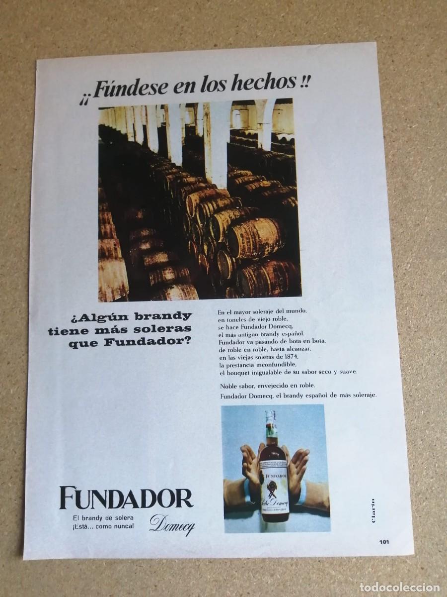 Otros art&iacute;culos de coleccionismo en papel: ANUNCIO. BRANDY FUNDADOR, DE DOMECQ