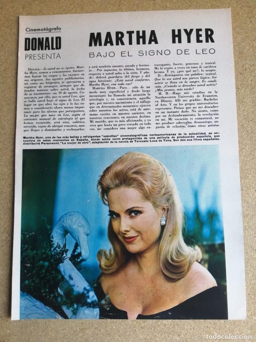 Otros art&iacute;culos de coleccionismo en papel: REPORTAJE. MARTHA HYER RUEDA EN ESPA&Ntilde;A