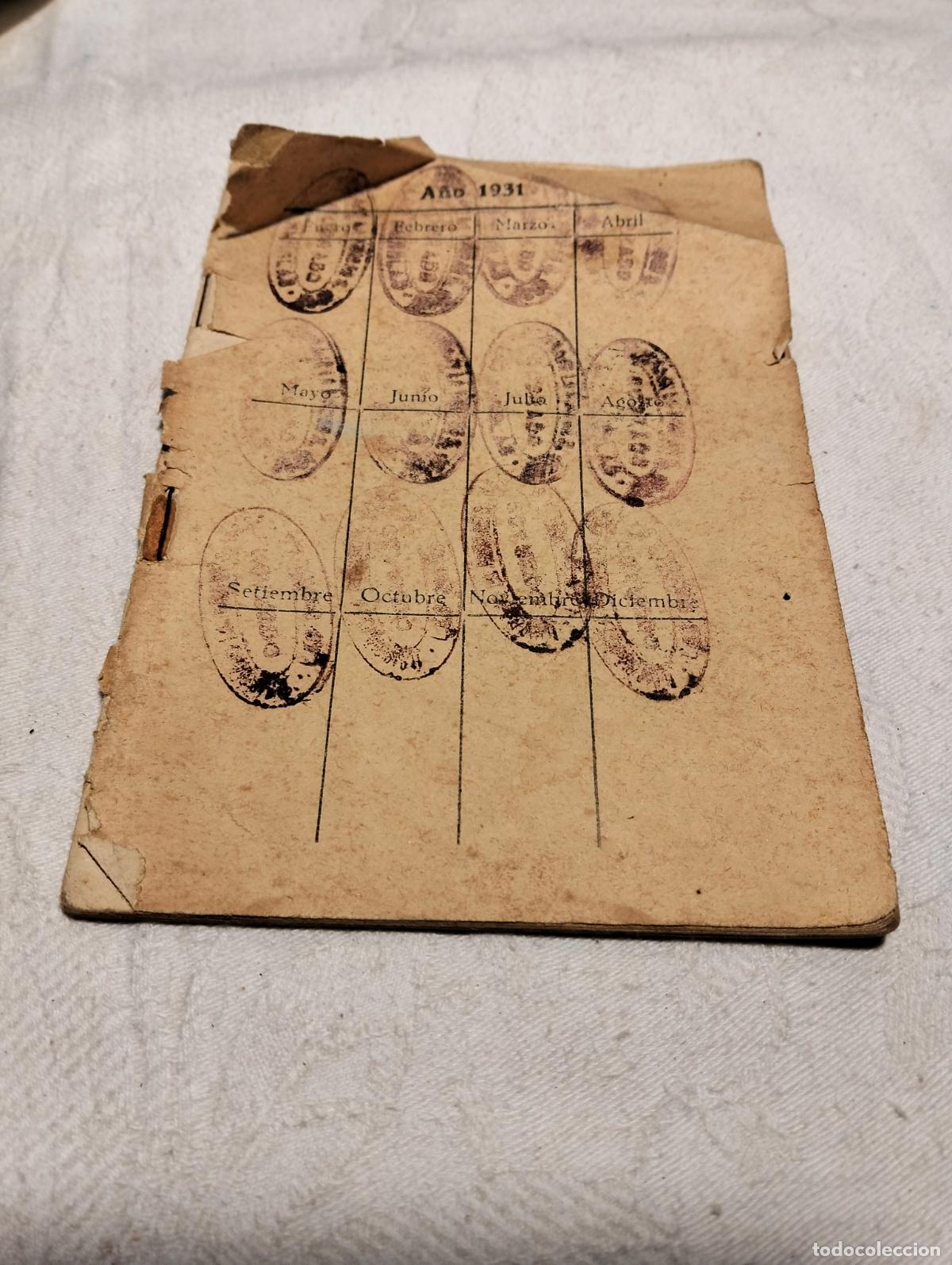 Otros art&iacute;culos de coleccionismo en papel: Corrado Las Gu&ntilde;olas S Jos&eacute; Libreta de sellado a&ntilde;os 30-40-50-60 calendario 1931-1968
