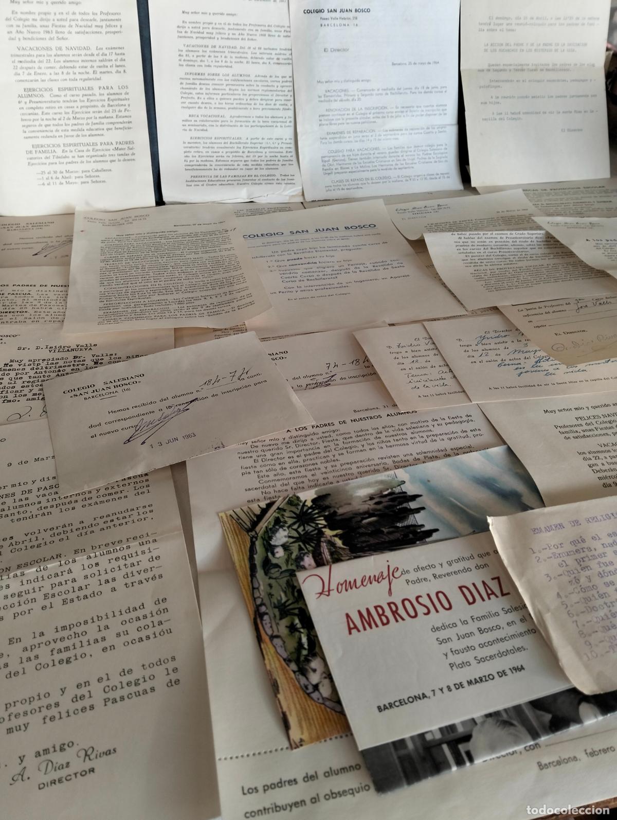 Outros artigos de papel: Lote documentos notificaciones colegio salesiano de san juan bosco a&ntilde;os 60 Barcelona
