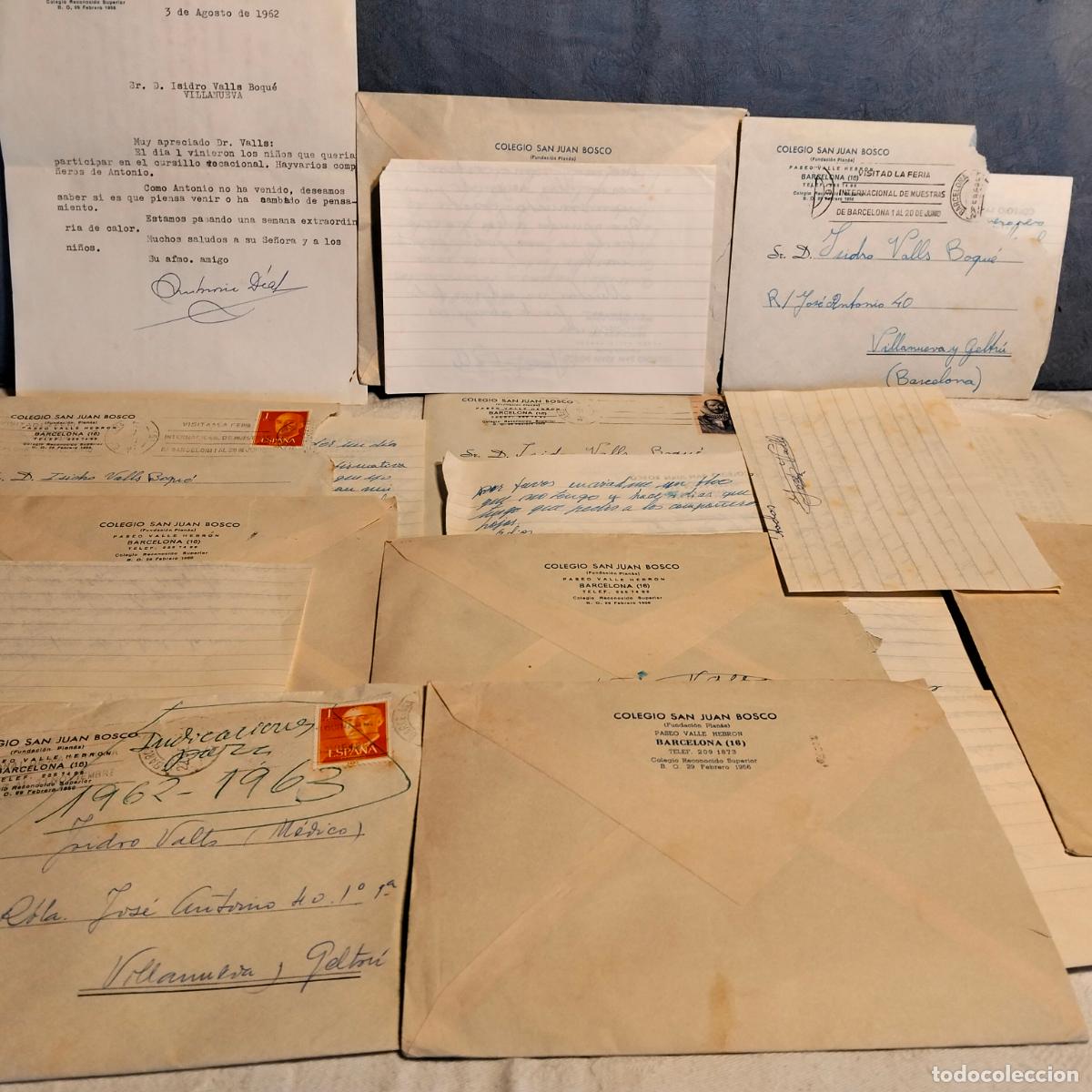 Otros art&iacute;culos de coleccionismo en papel: Lote cartas notificaciones de colegio salesiano san juan bosco Barcelona a&ntilde;os 60