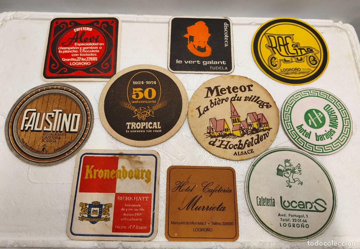Otros art&iacute;culos de coleccionismo en papel: CONJUNTO DE 10 POSAVASOS. TROPICAL CERVEZA, METEOR, LE VERT GALANT TUDELA, FAUSTINO, LOGRO&Ntilde;O&hellip;