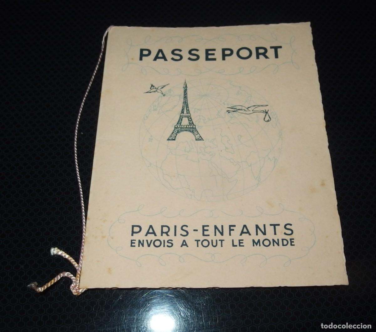 Otros art&iacute;culos de coleccionismo en papel: CURIOSO PASAPORTE DE NACIMIENTO,A&Ntilde;OS 1956,LOS NI&Ntilde;OS VIENEN DE PAR&Iacute;S