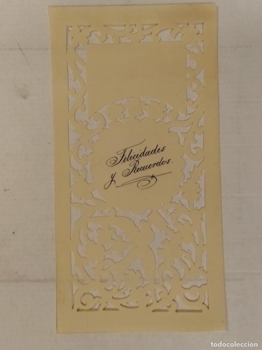 Otros art&iacute;culos de coleccionismo en papel: FELICITACION ANTIGUA TROQUELADA - MATERIAL TIPO CELULOIDE -VER FOTOS