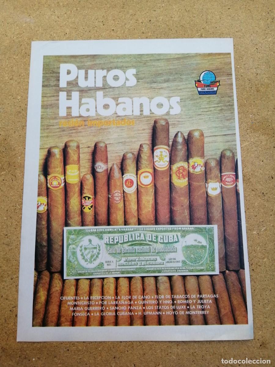 Otros art&iacute;culos de coleccionismo en papel: ANUNCIO. PUROS HABANOS REPUBLICA DE CUBA
