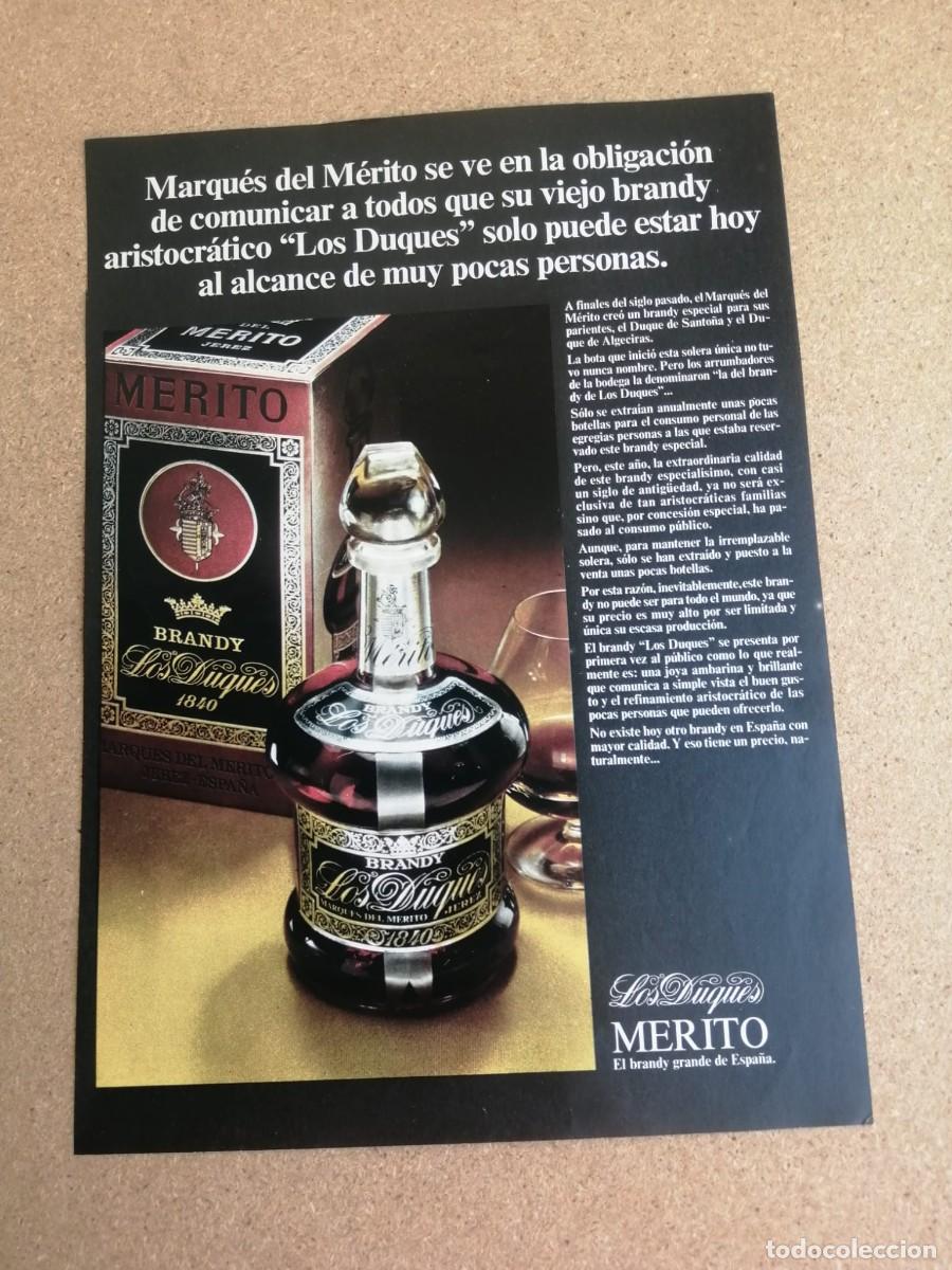 Otros art&iacute;culos de coleccionismo en papel: ANUNCIO. BRANDY LOS DUQUES, MERITO