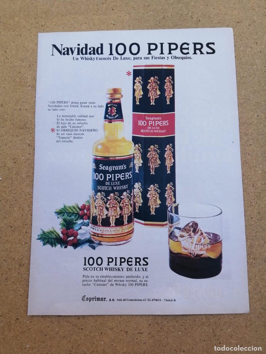 Otros art&iacute;culos de coleccionismo en papel: ANUNCIO. 100 PIPERS SCOTCH WHISKY DE LUXE