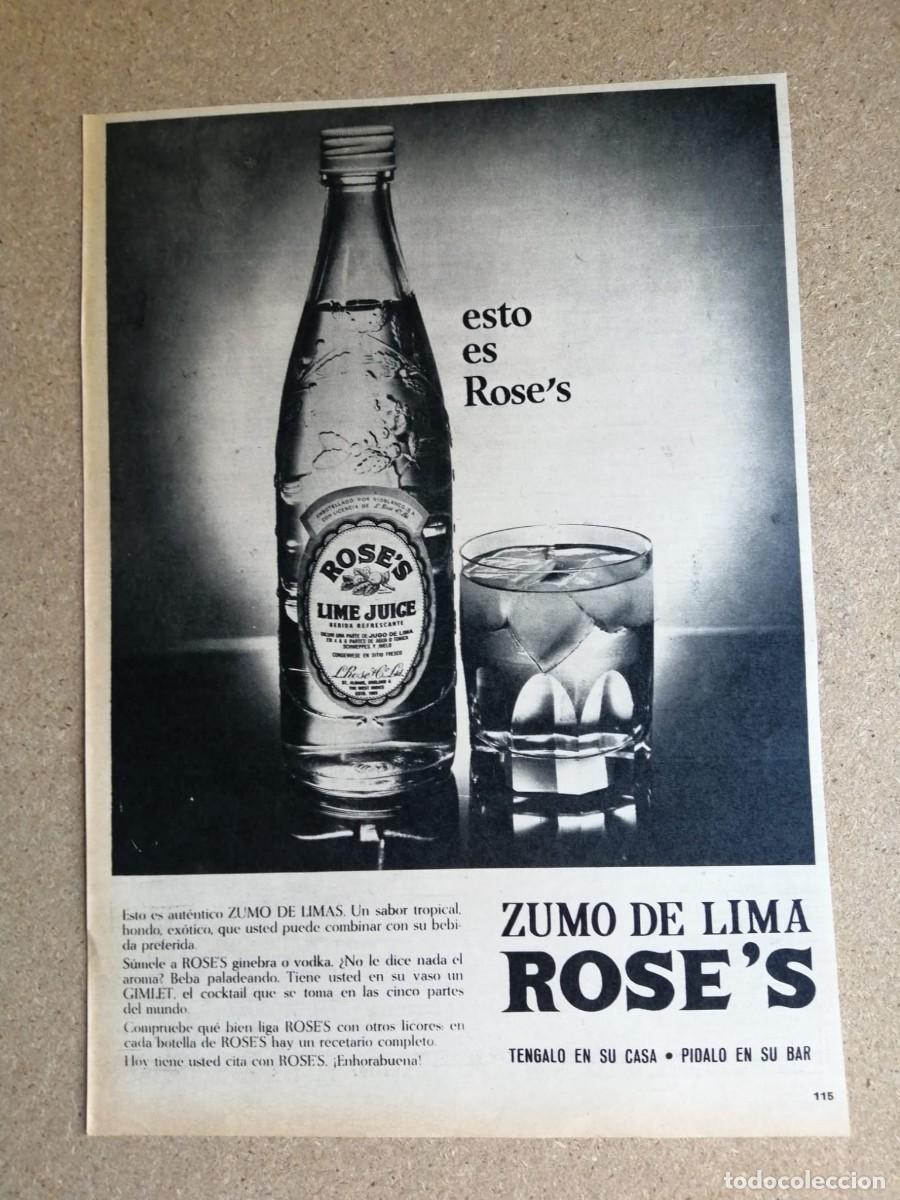 Otros art&iacute;culos de coleccionismo en papel: ANUNCIO. ZUMO DE LIMA ROSE' S