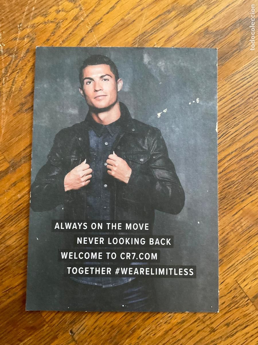 Otros art&iacute;culos de coleccionismo en papel: TARJETA PUBLICITARIA CRISTIANO RONALDO , MARCA DE ROPA CR7 (TAMA&Ntilde;O POSTAL)