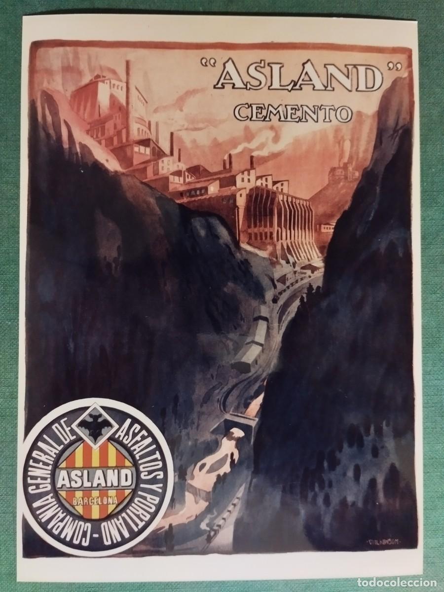Otros art&iacute;culos de coleccionismo en papel: REPRODUCCION EN PAPEL FOTOGRAFICO ANUNCIO ASLAND CEMENTO (BARCELONA)