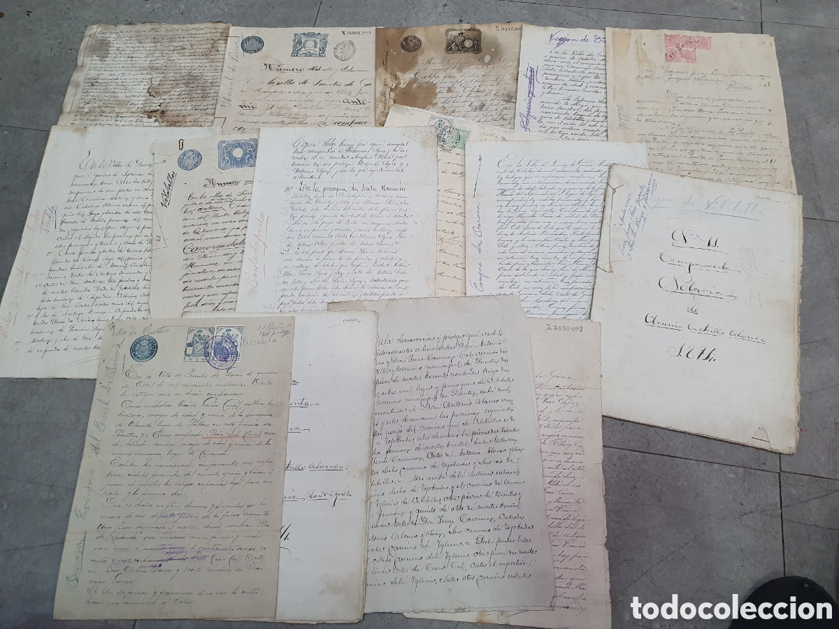 Otros art&iacute;culos de coleccionismo en papel: Lote de escrituras y documentos antiguos. Puentes de Garc&iacute;a Rodriguez. La Coru&ntilde;a. (L120)