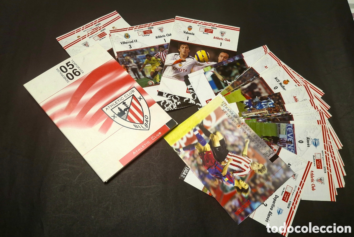 Otros art&iacute;culos de coleccionismo en papel: COLECCI&Oacute;N OFICIAL DE FICHAS DE LOS PARTIDOS DEL ATHLETIC DE BILBAO EN LA TEMPORADA 05-06