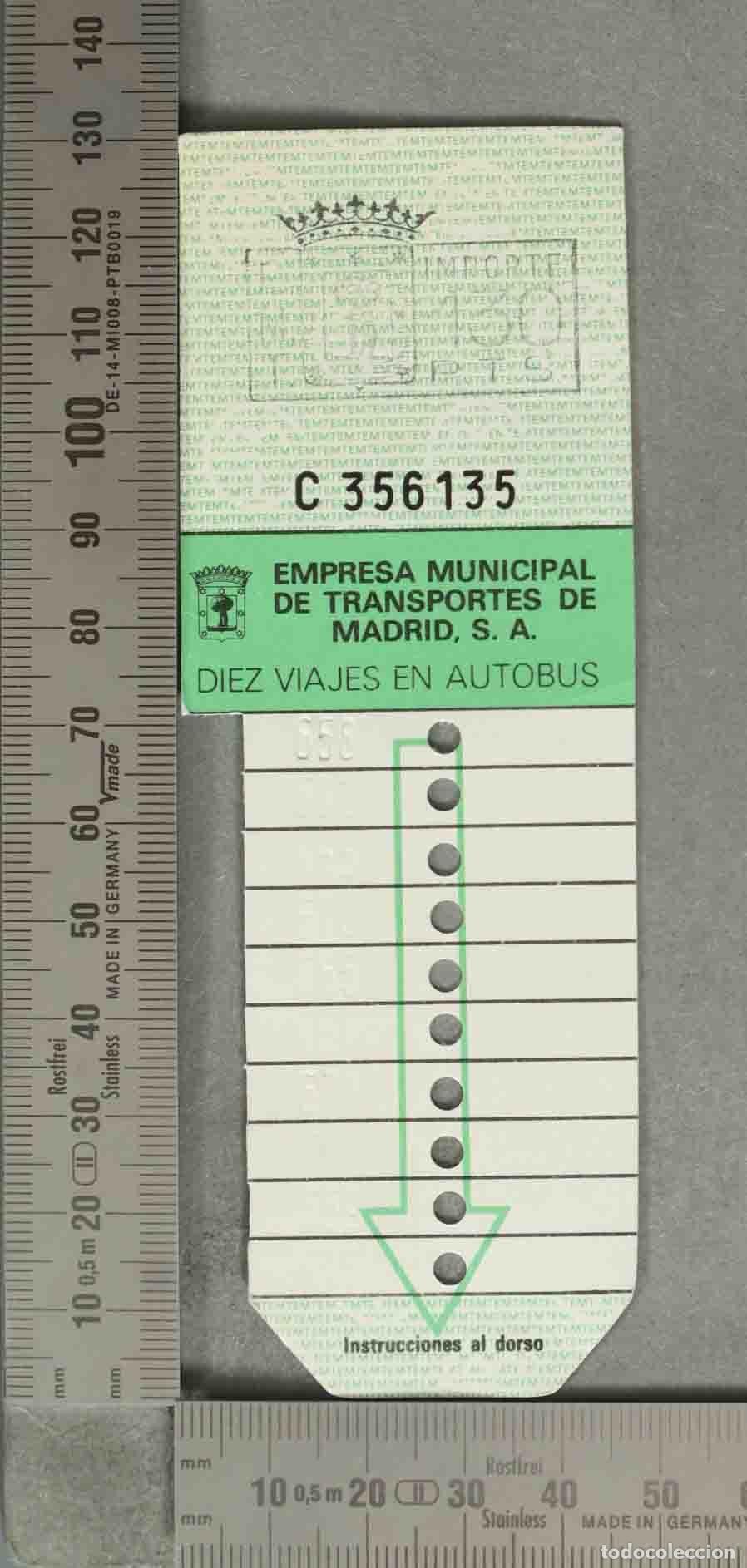 Paper Collecting Others: BILLETE. EMT Madrid - Diez viajes en autobus