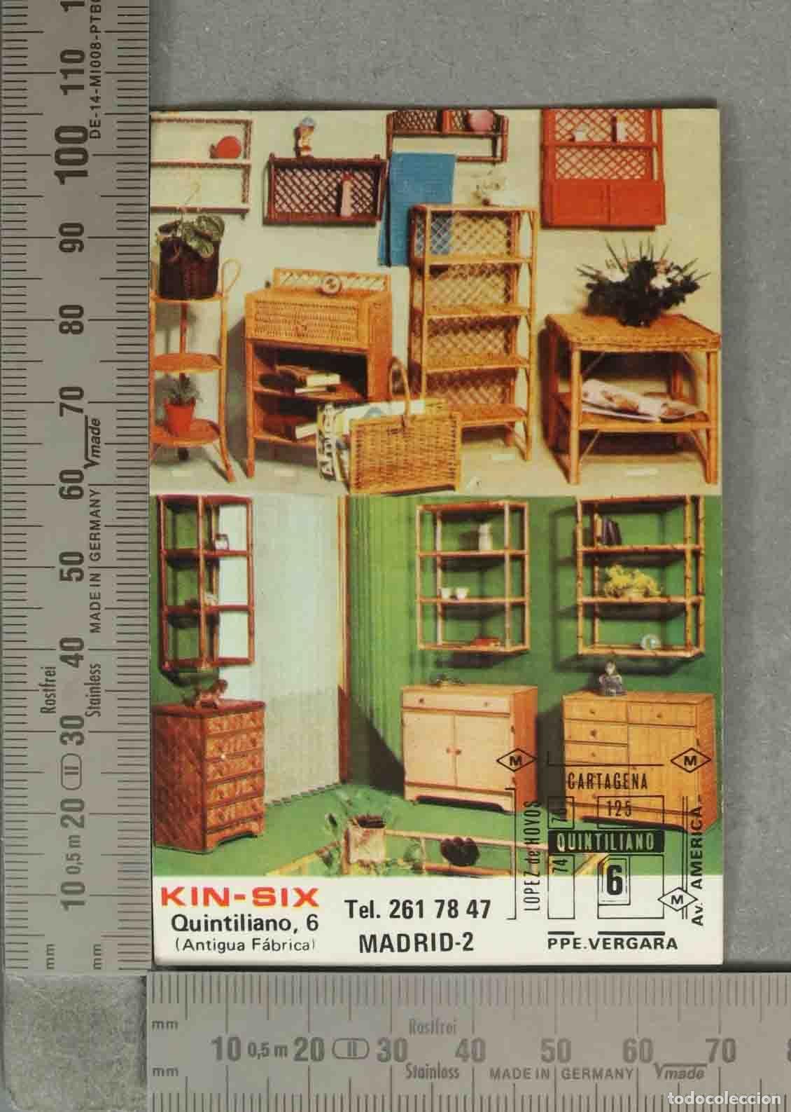Otros art&iacute;culos de coleccionismo en papel: TARJETA. Muebles de ca&ntilde;a Kin-Six - Madrid - Quintiliano 6 - Publicidad