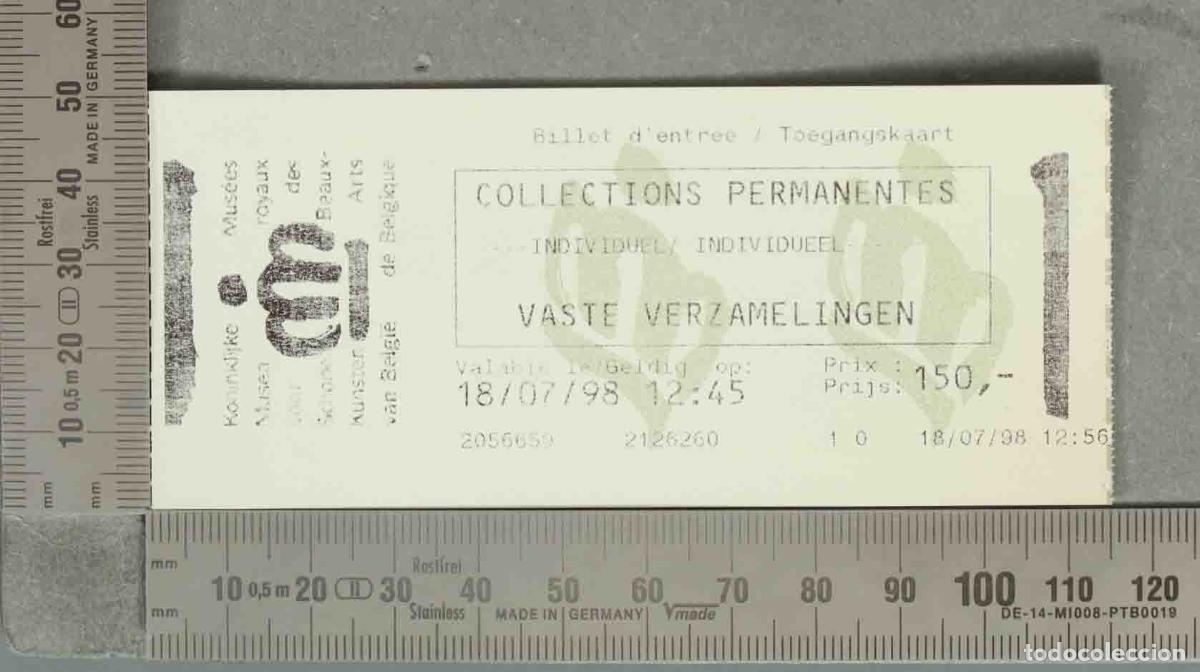 Otros art&iacute;culos de coleccionismo en papel: ENTRADA. Billet d&acute;entr&eacute;e Muse&eacute;s royaux des Beaux-Arts de Belgique - Collections Permanentes