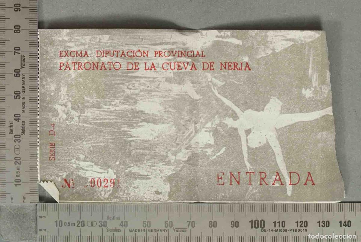 Otros art&iacute;culos de coleccionismo en papel: ENTRADA. Cueva de Nerja - Entrada - Serie D-4 - Excma. Diputaci&oacute;n Provincial y Patronato de la Cuev