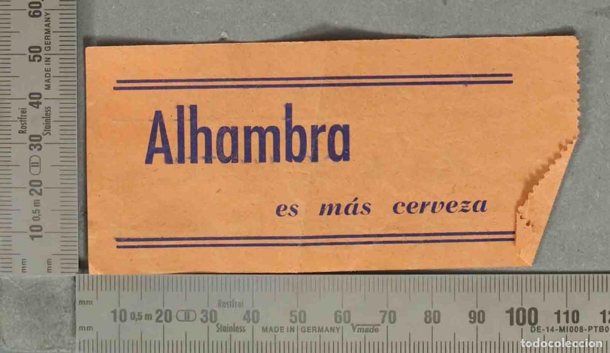 Otros art&iacute;culos de coleccionismo en papel: ENTRADA. Alhambra es m&aacute;s cerveza. PLAYA DE MOTRIL