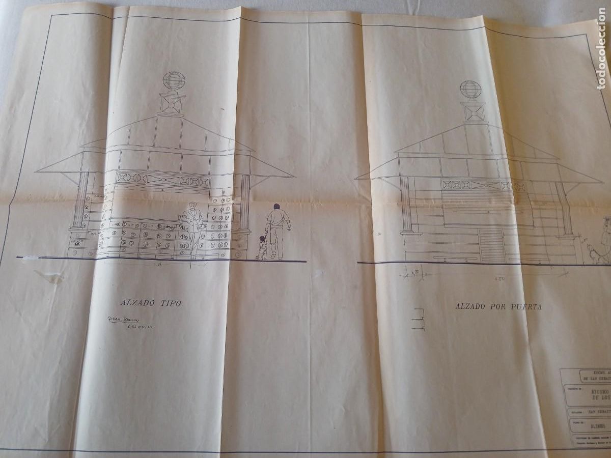 Otros art&iacute;culos de coleccionismo en papel: Antiguo plano de obra original de kiosko en avenida de los descubridores la gomera a&ntilde;o 1990