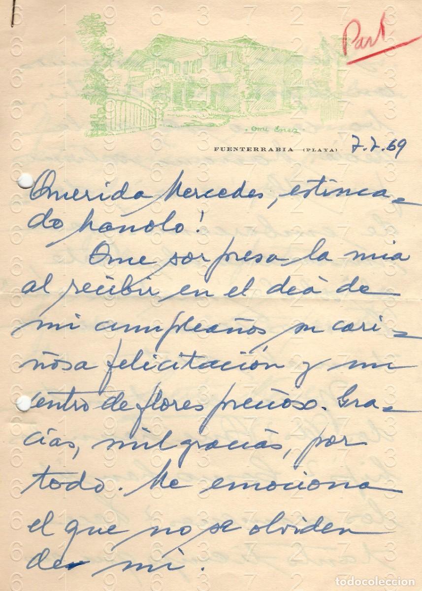 Otros art&iacute;culos de coleccionismo en papel: RENTERIA NIESSEN CARTA DE BERTA NIESSEN DESDE FUENTERRABIA 1969 3 PGS ESCRITAS M36