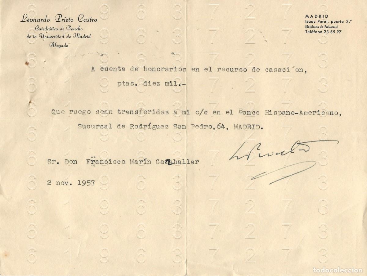 Paper Collecting Others: LEONARDO PRIETO CASTRO 1957 CARTA M36