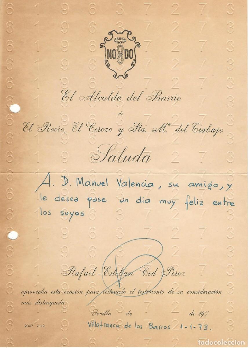 Otros art&iacute;culos de coleccionismo en papel: SEVILLA RAFAEL ESTEBAN CID PEREZ 1973 CARTA M36
