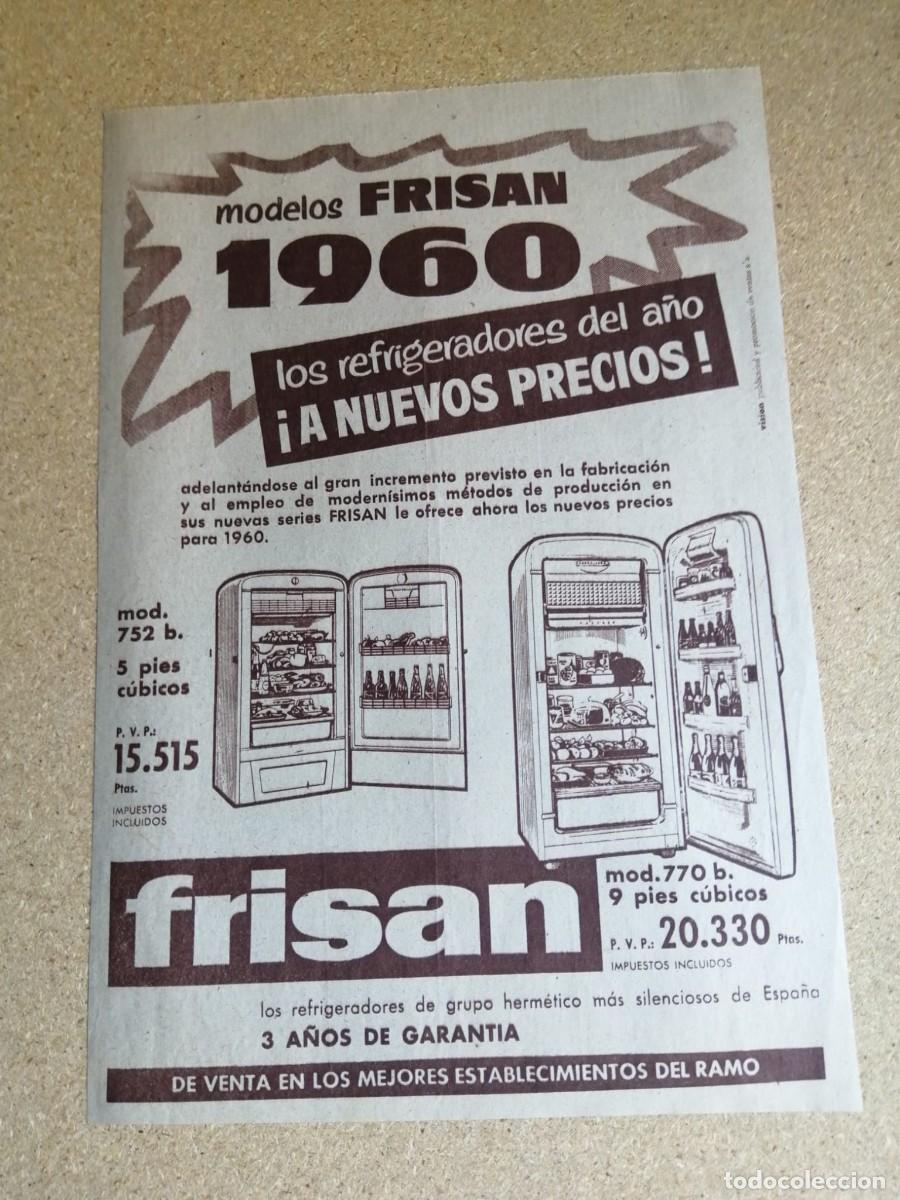 Otros art&iacute;culos de coleccionismo en papel: ANUNCIO. REFRIGERADORES FRISAN