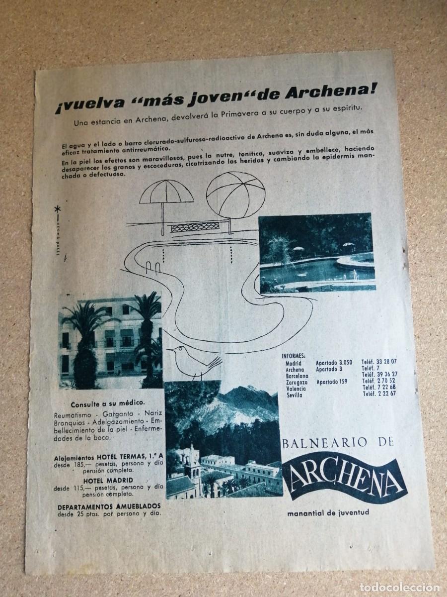 Otros art&iacute;culos de coleccionismo en papel: ANUNCIO. BALNEARIO DE ARCHENA