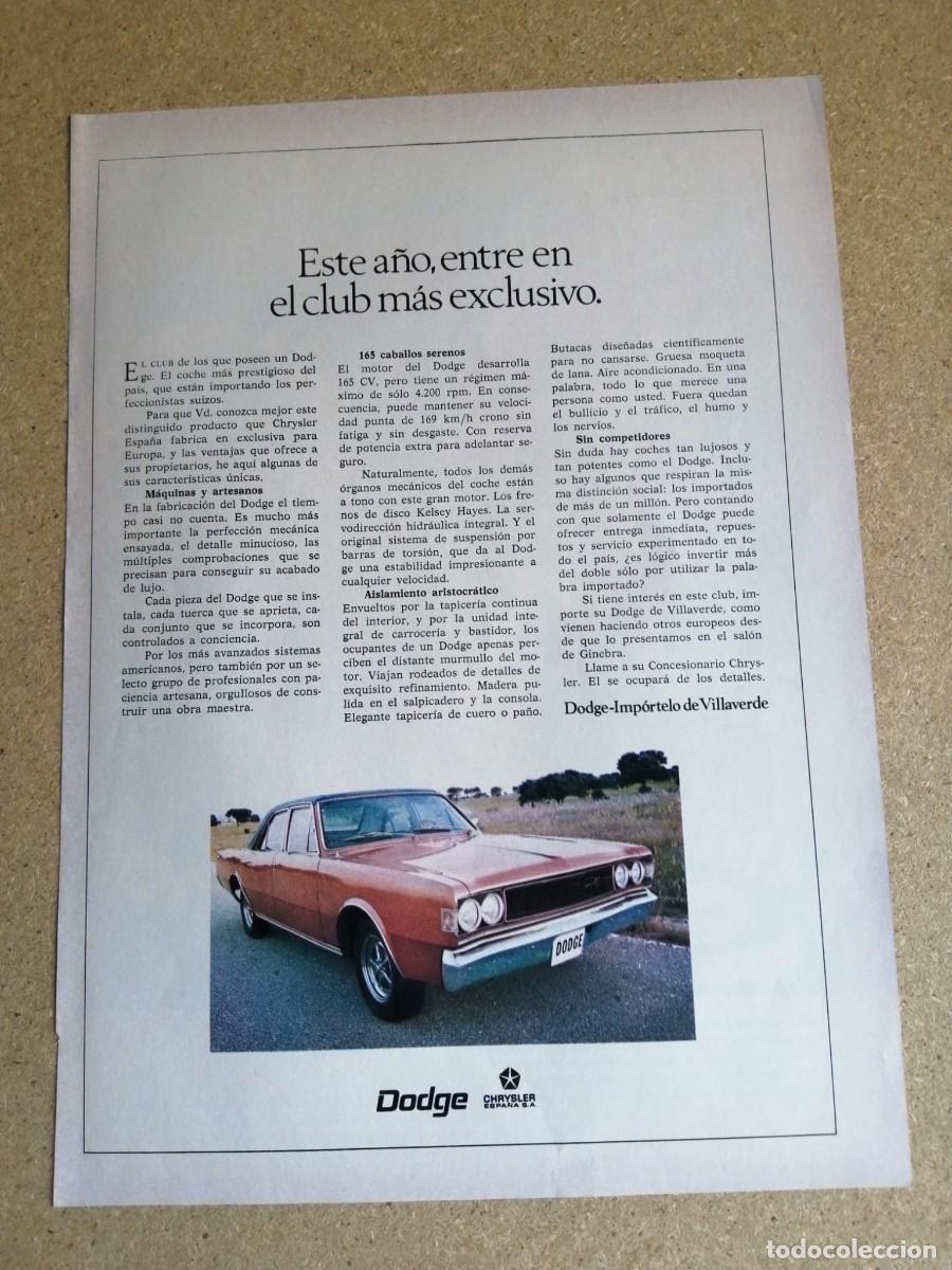 Otros art&iacute;culos de coleccionismo en papel: ANUNCIO. DODGE, CHRYSLER ESPA&Ntilde;A S. A.