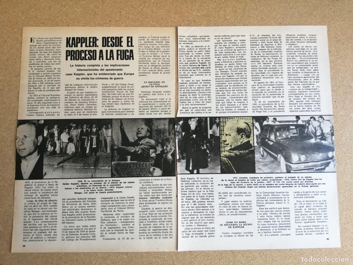 Otros art&iacute;culos de coleccionismo en papel: REPORTAJE. KAPPLER, DESDE EL PROCESO A LA FUGA