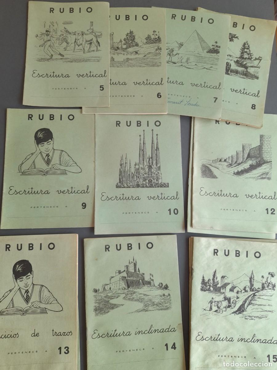 Otros art&iacute;culos de coleccionismo en papel: Lote 17 cuadernos rubio, escritura inclinada, algunos usados, algunos dublicados