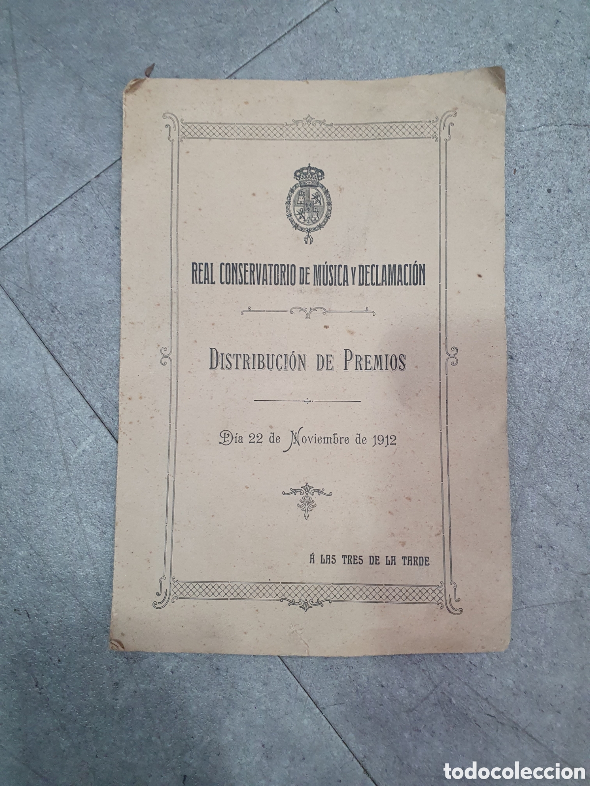 Otros art&iacute;culos de coleccionismo en papel: Folleto premios conservatorio de m&uacute;sica 1912. (L64)