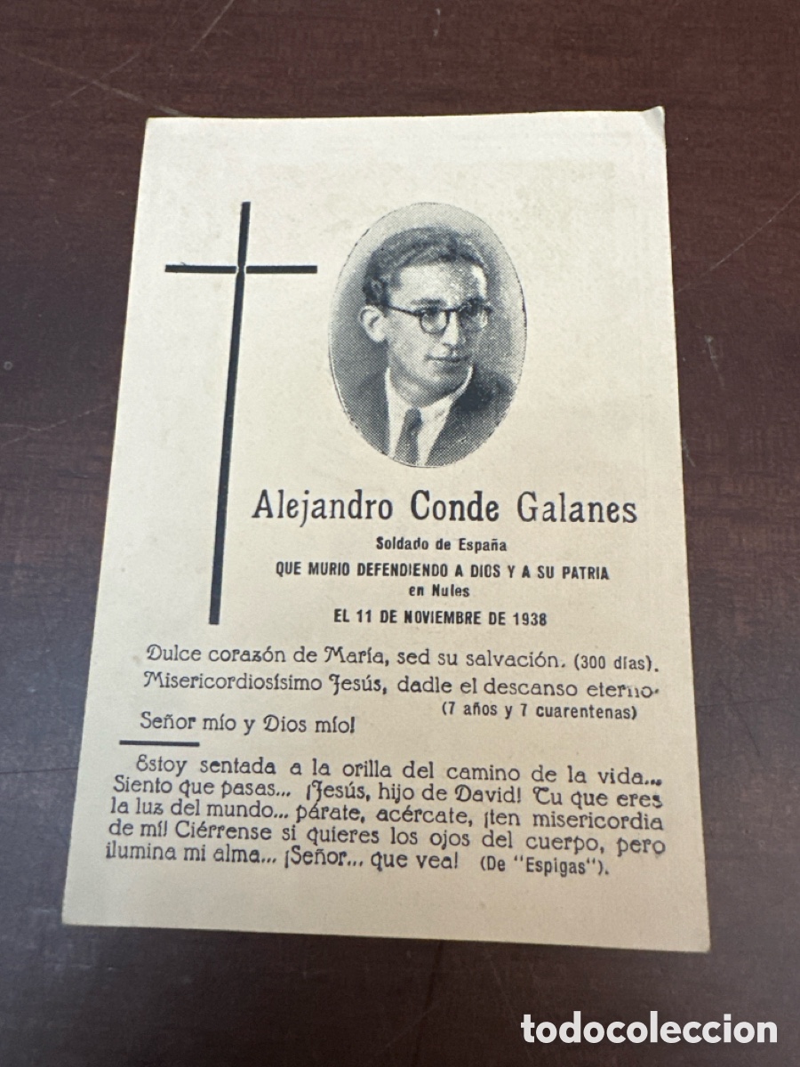 Otros art&iacute;culos de coleccionismo en papel: ESQUELA MORTUORIO GUERRA CIVIL. NULES.