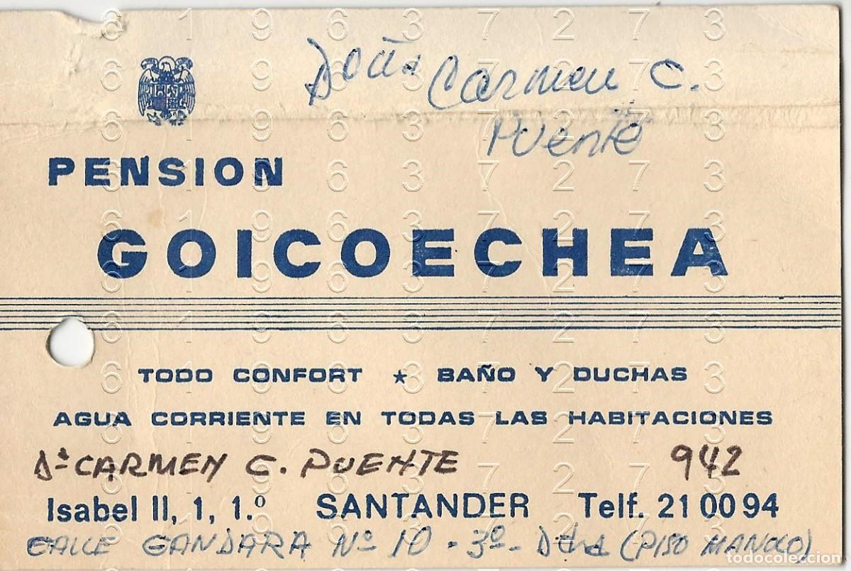 Otros art&iacute;culos de coleccionismo en papel: SANTANDER PENSION GOICOECHEA TARJETA DE VISIYA ANTIGUA M36