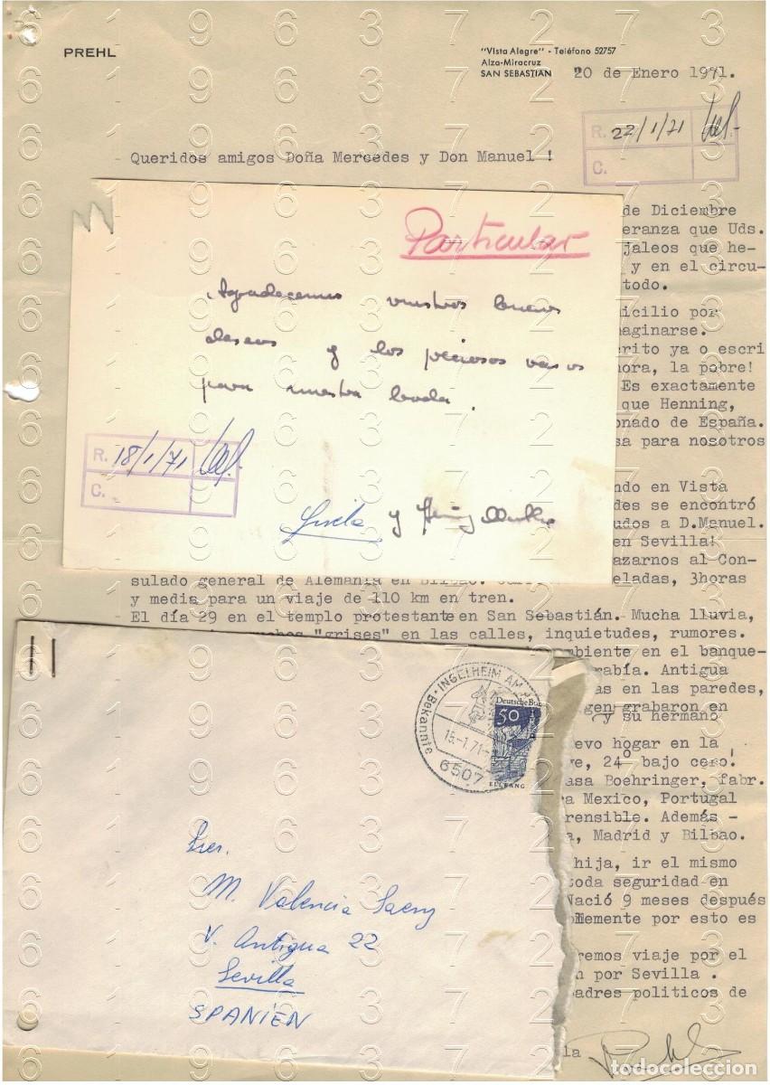 Otros art&iacute;culos de coleccionismo en papel: RENTERIA NIESSEN AUGUST PPREHL CARTA TARJETA Y SOBRE 1971 M37