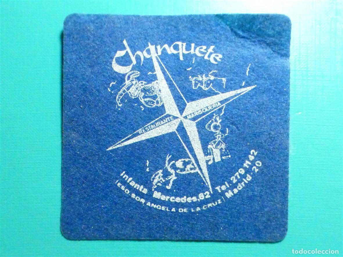 Otros art&iacute;culos de coleccionismo en papel: Posavasos Restaurante Chanquete - C/ Sor &Aacute;ngela de la Cruz - Madrid