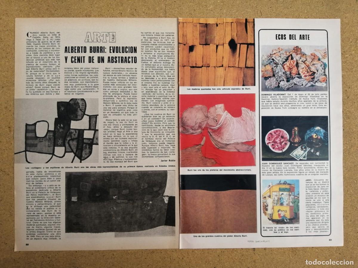 Otros art&iacute;culos de coleccionismo en papel: REPORTAJE ARTE. ALBERTO BURRI, EVOLUCION Y CENIT DE UN ABSTRACTO
