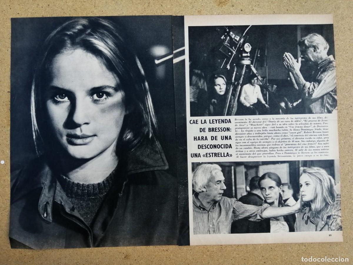 Otros art&iacute;culos de coleccionismo en papel: REPORTAJE. ROBERT BRESSON Y DOMINIQUE SANDA, RODAJE DE UNA MUJER DULCE (1969)