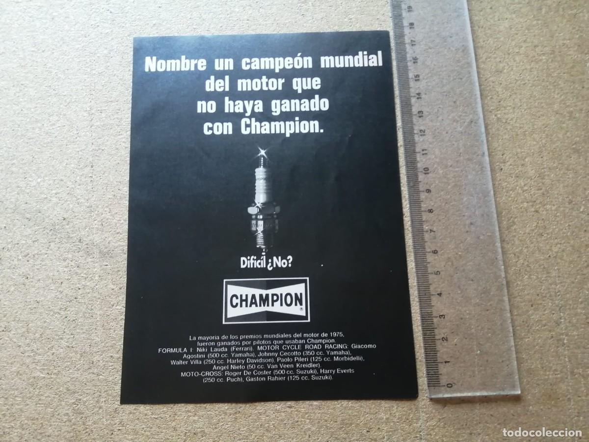Otros art&iacute;culos de coleccionismo en papel: ANUNCIO. BUJIAS CHAMPION