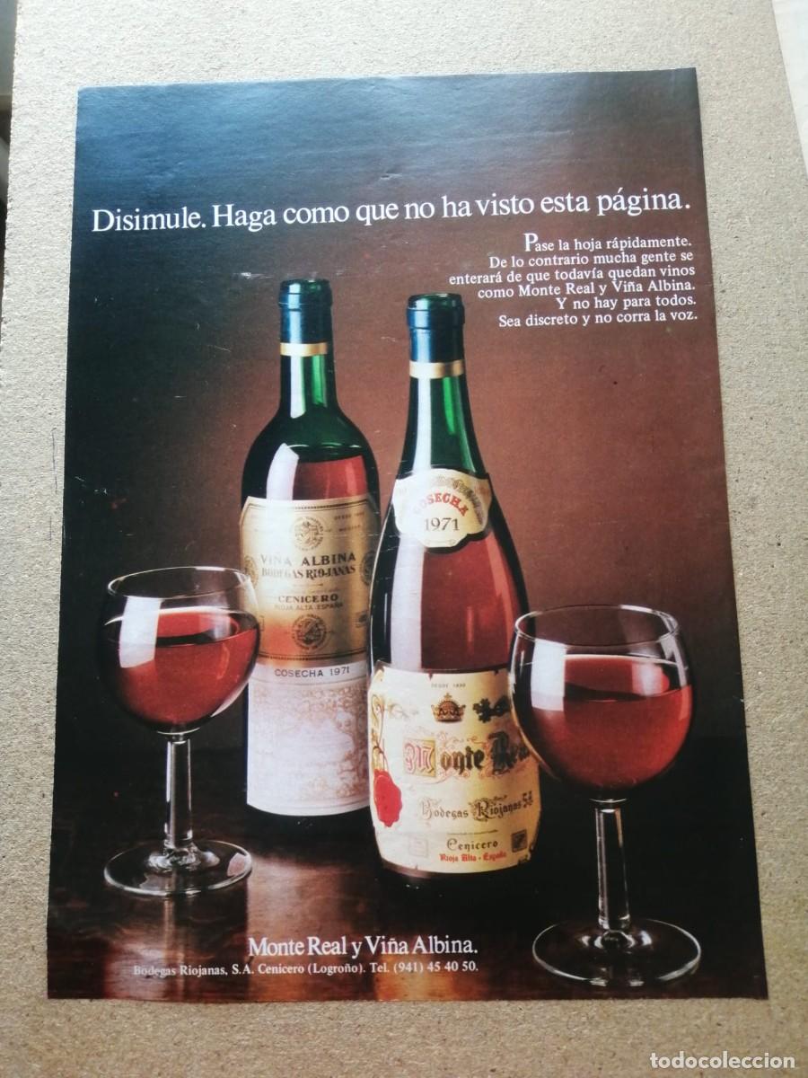 Otros art&iacute;culos de coleccionismo en papel: ANUNCIO. VINOS MONTE REAL