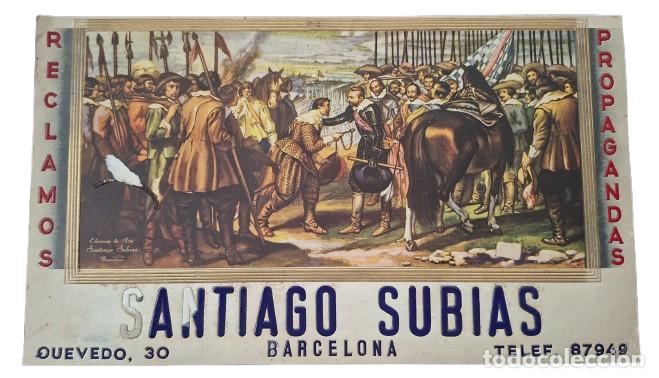 Otros art&iacute;culos de coleccionismo en papel: MUESTRA PUBLICITARIA DEL TALLER SANTIAGO SUBIAS (BARCELONA). ILUSTRACION DE LA RENDICION DE BREDA