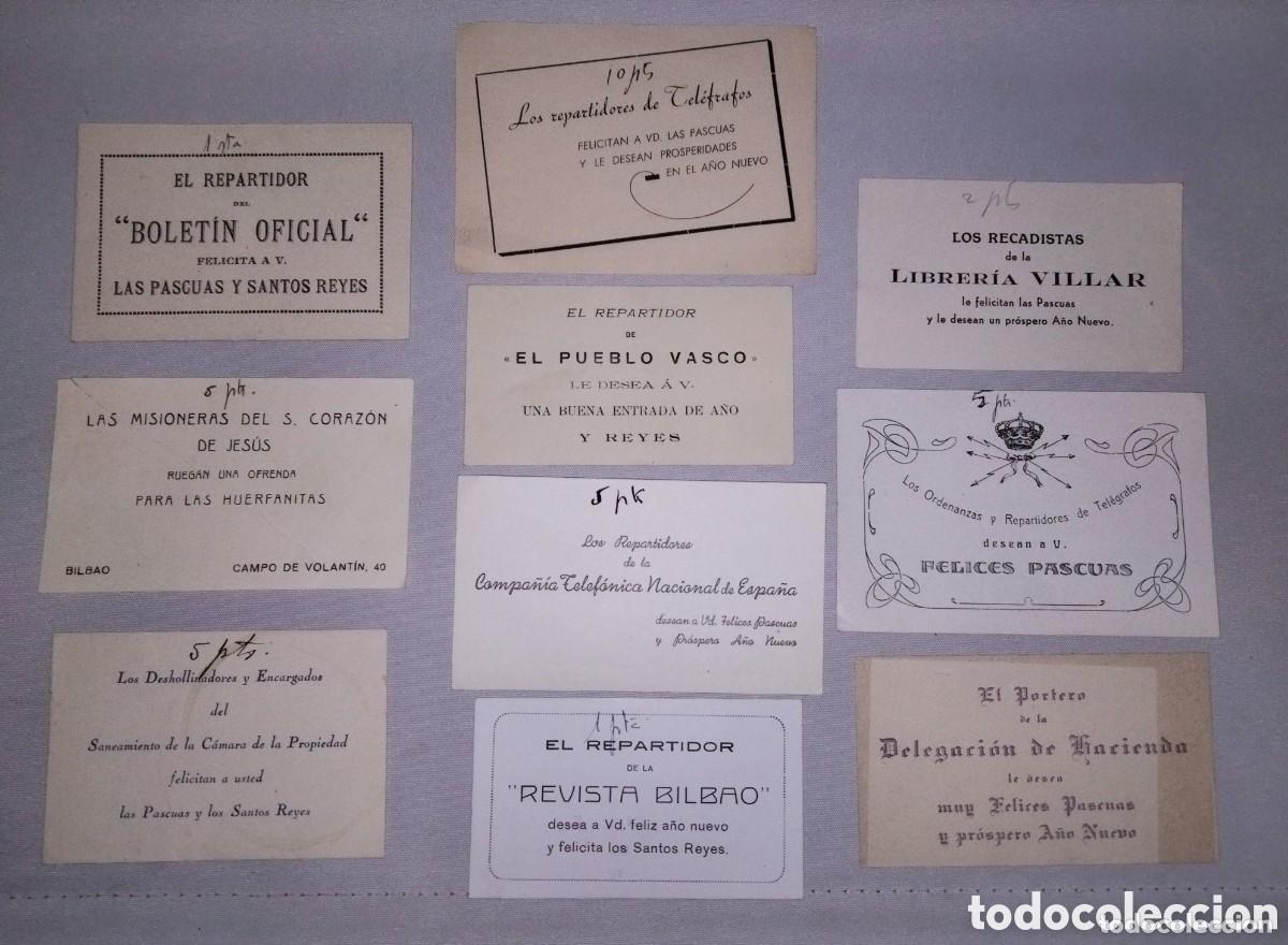 Otros art&iacute;culos de coleccionismo en papel: Lote de 10 tarjetas de felicitaci&oacute;n navide&ntilde;a -Repartidor, deshollinadores, recadistas, misioneras...