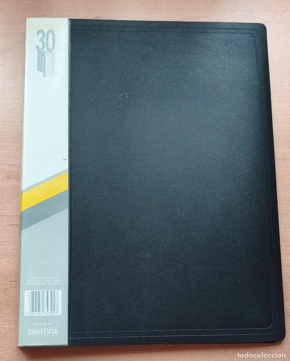 Otros art&iacute;culos de coleccionismo en papel: Carpeta pl&aacute;stico negra portafolio A4 con 30 fundas pl&aacute;stico transparente