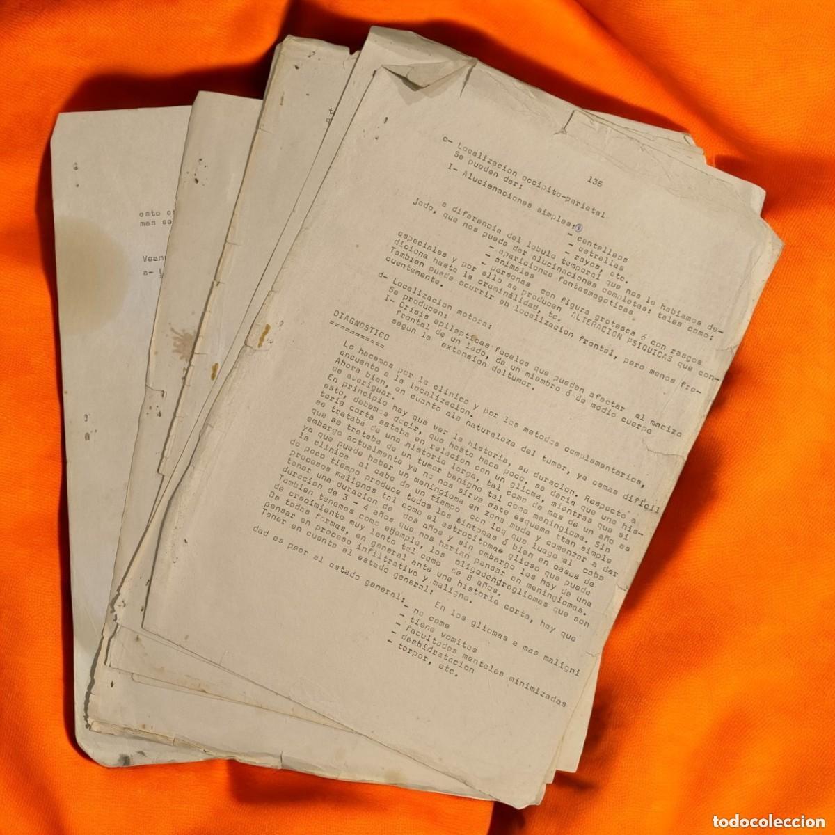 Otros art&iacute;culos de coleccionismo en papel: Colecci&oacute;n De Apuntes De Medicina A&ntilde;os 60&ndash;70 &ndash; 6 Hojas / 12 P&aacute;ginas Originales Mecanografiadas
